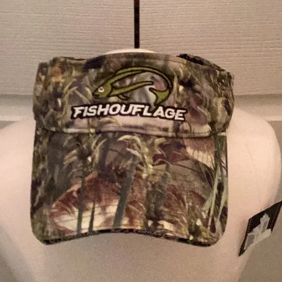 🎣NWT FUN Fishouflage Fishing Camo Visor Must Have For Every Fisherman or Women🎣 - Picture 2 of 8